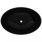 Preview: Keramik Waschtisch Waschbecken Oval schwarz 40 x 33 cm