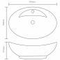 Preview: Luxus-Keramikbecken Oval mit Überlauf und Wasserhahnloch