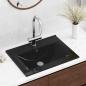 Preview: Luxus-Waschbecken Keramik Rechteckig Schwarz mit Hahnloch 60x46 cm