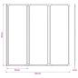 Preview: Duschwand 117x120 cm 3-teilig Faltbar