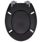 Preview: Toilettensitz MDF Deckel mit Absenkautomatik Design Schwarz