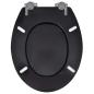 Preview: Toilettensitz MDF Deckel mit Absenkautomatik Design Schwarz