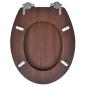 Preview: Toilettensitz MDF Deckel mit Absenkautomatik Design Braun