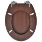 Preview: Toilettensitz MDF Deckel mit Absenkautomatik Design Braun