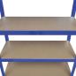Preview: Lagerregal mit 5 Böden Blau Stahl & Holzwerkstoff