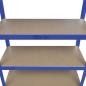 Preview: Lagerregal mit 5 Böden Blau Stahl & Holzwerkstoff