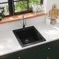 Preview: Granitspüle Einzelbecken Schwarz 