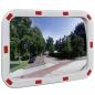 Preview: ARDEBO.de - Verkehrsspiegel Konvex Viereckig 40×60 cm mit Reflektoren 