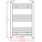 Preview: Handtuchheizkörper Warmwasser Gerade Grau 500x764 mm