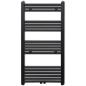 Preview: Handtuchheizkörper Warmwasser Gerade Schwarz 600x1160 mm