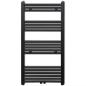 Preview: Handtuchheizkörper Warmwasser Gerade Schwarz 600x1160 mm