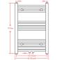 Preview: Handtuchheizkörper Warmwasser Gebogen Schwarz 500x764 mm