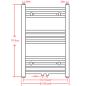 Preview: Handtuchheizkörper Warmwasser Gebogen Schwarz 500x764 mm