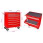 Preview: Roter Werkstattwagen 7 Schubladen