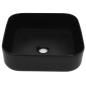 Preview: Waschbecken Keramik Quadratisch Schwarz 38 x 38 x 13,5 cm