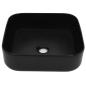 Preview: Waschbecken Keramik Quadratisch Schwarz 38 x 38 x 13,5 cm