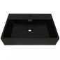 Preview: Waschbecken mit Hahnloch Keramik Schwarz 60,5 x 42,5 x 14,5 cm