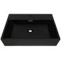 Preview: Waschbecken mit Hahnloch Keramik Schwarz 60,5 x 42,5 x 14,5 cm