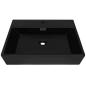 Preview: Waschbecken mit Hahnloch Keramik Schwarz 76 x 42,5 x 14,5 cm