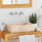 Preview: Waschbecken 45x30x12 cm Marmor Hochglanz-Creme