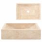 Preview: Waschbecken 45x30x12 cm Marmor Hochglanz-Creme