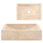 Preview: Waschbecken 45x30x12 cm Marmor Hochglanz-Creme