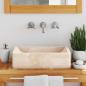 Preview: Waschbecken 45x30x12 cm Marmor Hochglanz-Creme