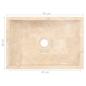 Preview: Waschbecken 45x30x12 cm Marmor Hochglanz-Creme