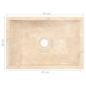 Preview: Waschbecken 45x30x12 cm Marmor Hochglanz-Creme