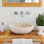 Preview: Waschbecken 40x12 cm Marmor Creme