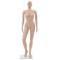 Preview: Schaufensterpuppe Dame mit Glassockel Beige 180 cm