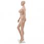 Preview: Schaufensterpuppe Dame mit Glassockel Beige 180 cm