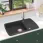 Preview: Granitspüle Einzelbecken Schwarz