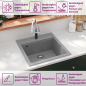 Preview: Granit-Küchenspüle Einzelbecken Grau 