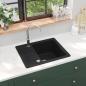 Preview: Granitspüle Einzelbecken Schwarz 