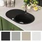 Preview: Granit Küchenspüle Einzelwaschbecken Oval Schwarz