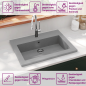 Preview: Granitbecken 600×450×120 mm Grau