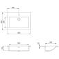 Preview: Granitbecken 600×450×120 mm Weiß