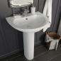 Preview: ARDEBO.de - Freistehendes Waschbecken mit Säule Keramik Weiß 520x440x190 mm