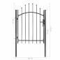 Preview: Gartentor Stahl 1x1,75 m Schwarz