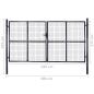 Preview: Mesh-Gartentor Verzinkter Stahl 289 x 175 cm Grau