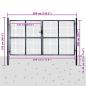 Preview: Mesh-Gartentor Verzinkter Stahl 289 x 200 cm Grau