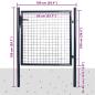 Preview: Mesh-Gartentor Verzinkter Stahl 85,5x100 cm Grau
