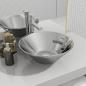 Preview: Waschbecken 42 x 14 cm Keramik Silbern
