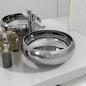 Preview: ARDEBO.de - Waschbecken 40 x 15 cm Keramik Silbern