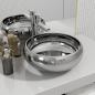 Preview: Waschbecken 40 x 15 cm Keramik Silbern