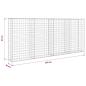 Preview: Gabionenwand mit Abdeckung Verzinkter Stahl 200×20×85 cm