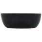 Preview: Waschbecken 42,5 x 42,5 x 14,5 cm Keramik Schwarz