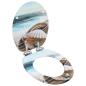 Preview: Toilettensitz mit Soft-Close-Deckel MDF Muschel-Design