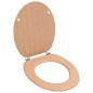 Preview: Toilettensitz mit Deckel MDF Bambus-Design